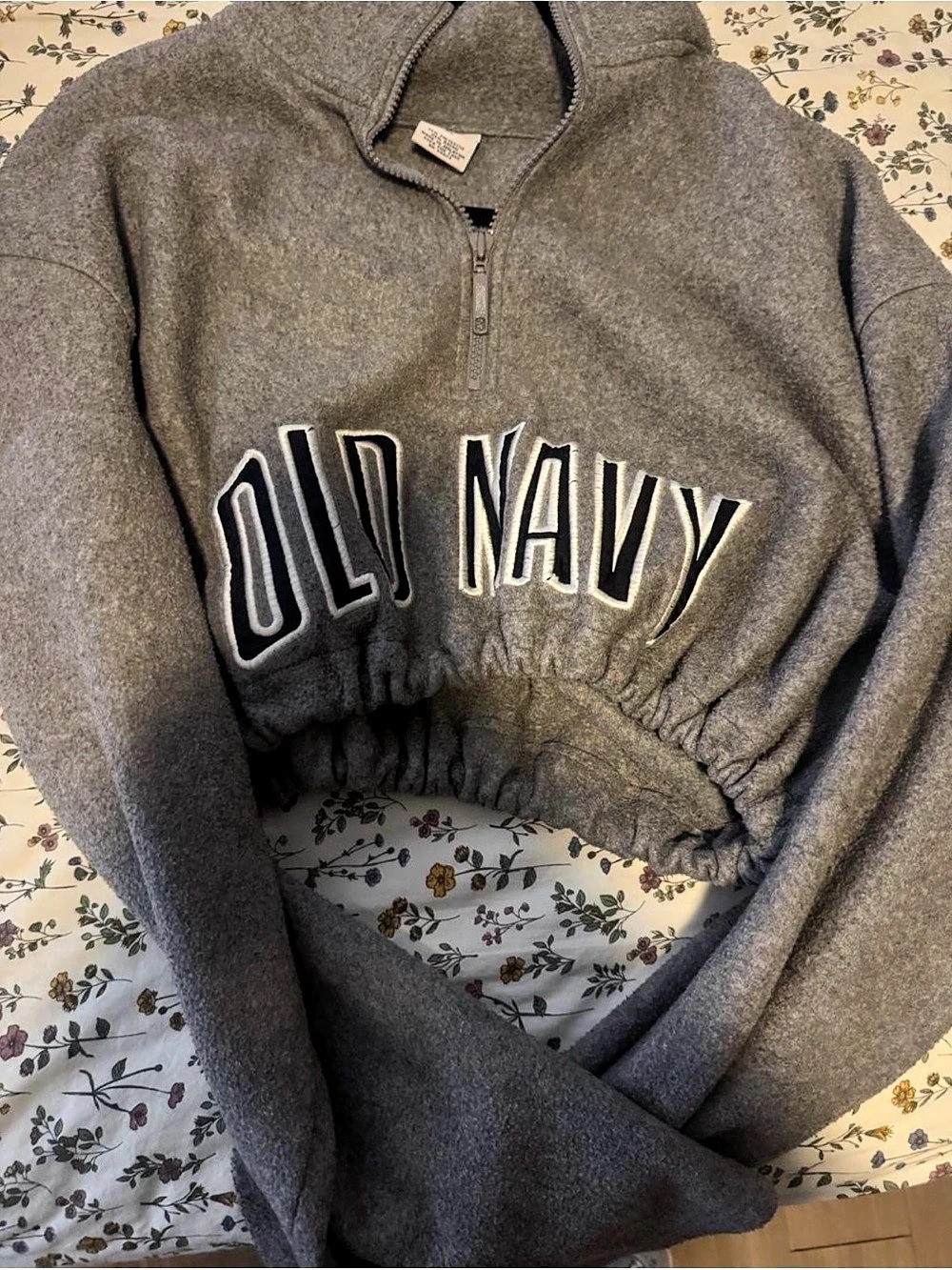 Old Navy Cropped Half-Zip Gray Size XL